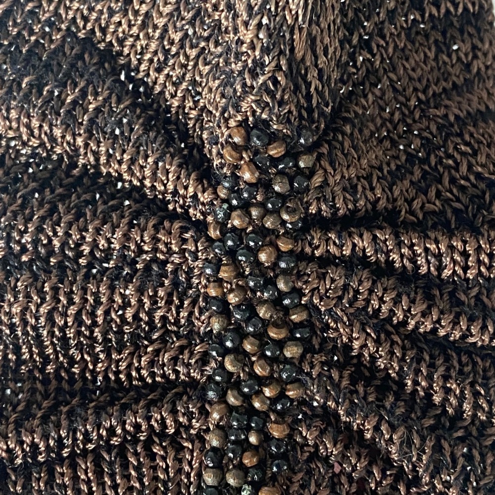 Dana Buchman Ombre Beaded Neckline 3/4 Sleeve Knit Top Women Size L $250 - Picture 4 of 9